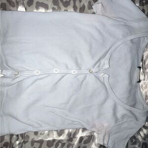 Brandy Melville Light Gray Ribbed Button Top